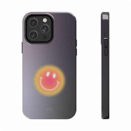 Smiley Face Tough Case for iPhone with Wireless Charging