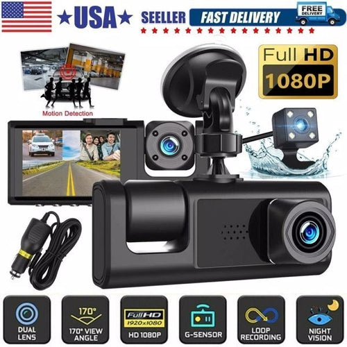 High Definition 1080P Front And Rear Built-in Dual Lens Car Dashcam