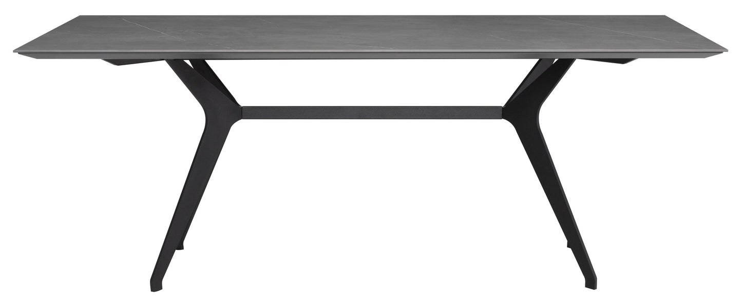 Daniele Dining Table-Grey Top/Black Matte Base 78.8"