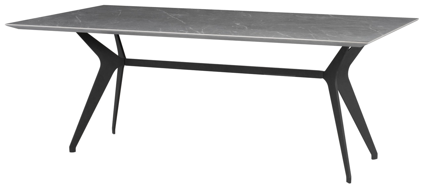 Daniele Dining Table-Grey Top/Black Matte Base 78.8"