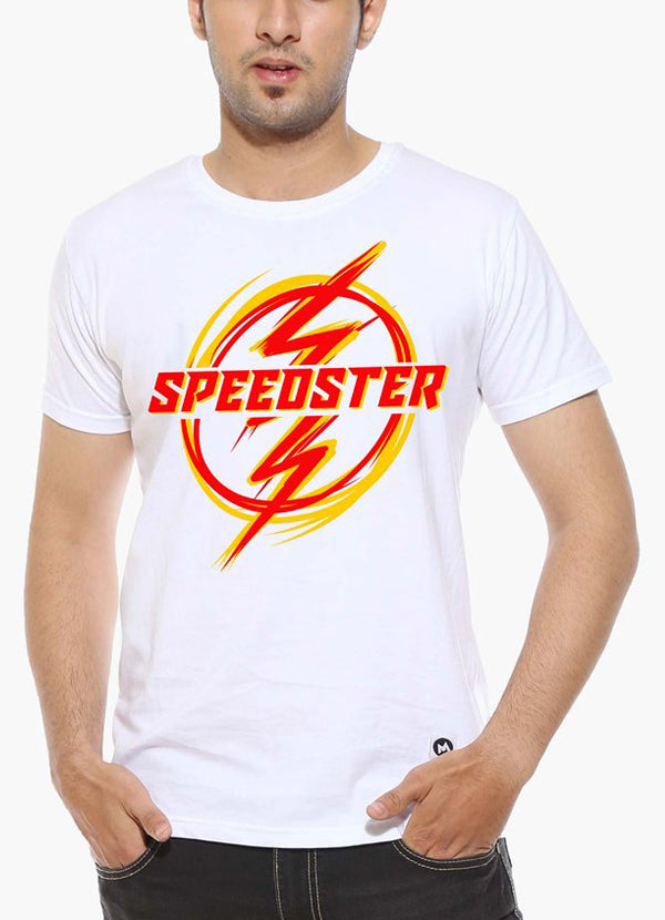 Speedster-White Men's Half Sleeve Graphic T Shirt