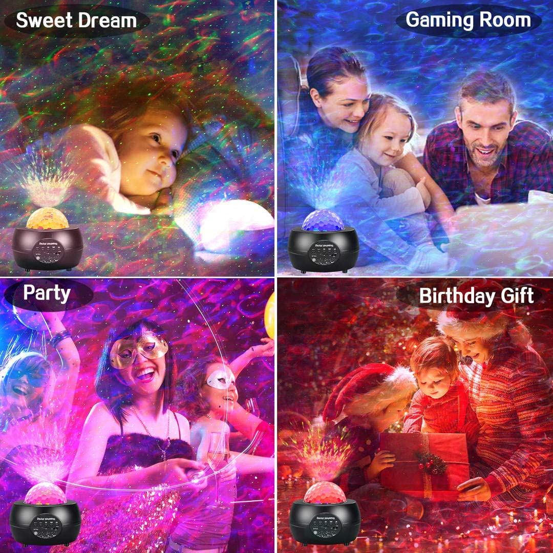 LED Night Light Starry Sky Projector with Bluetooth Wireless Speaker